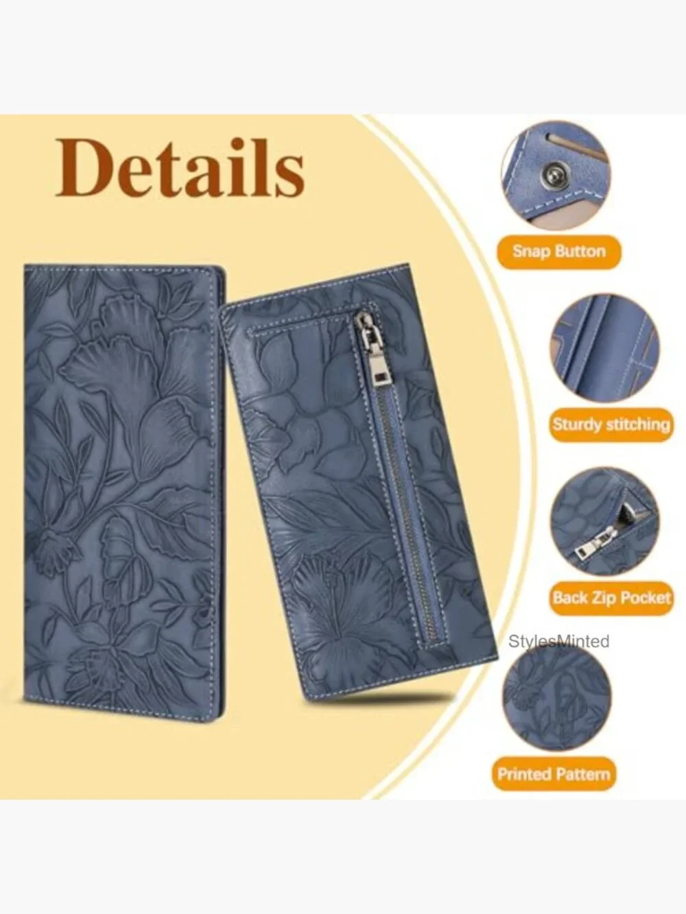 Ultra Slim Bifold Leather RFID Blocking Wallet with 11 Card Slots